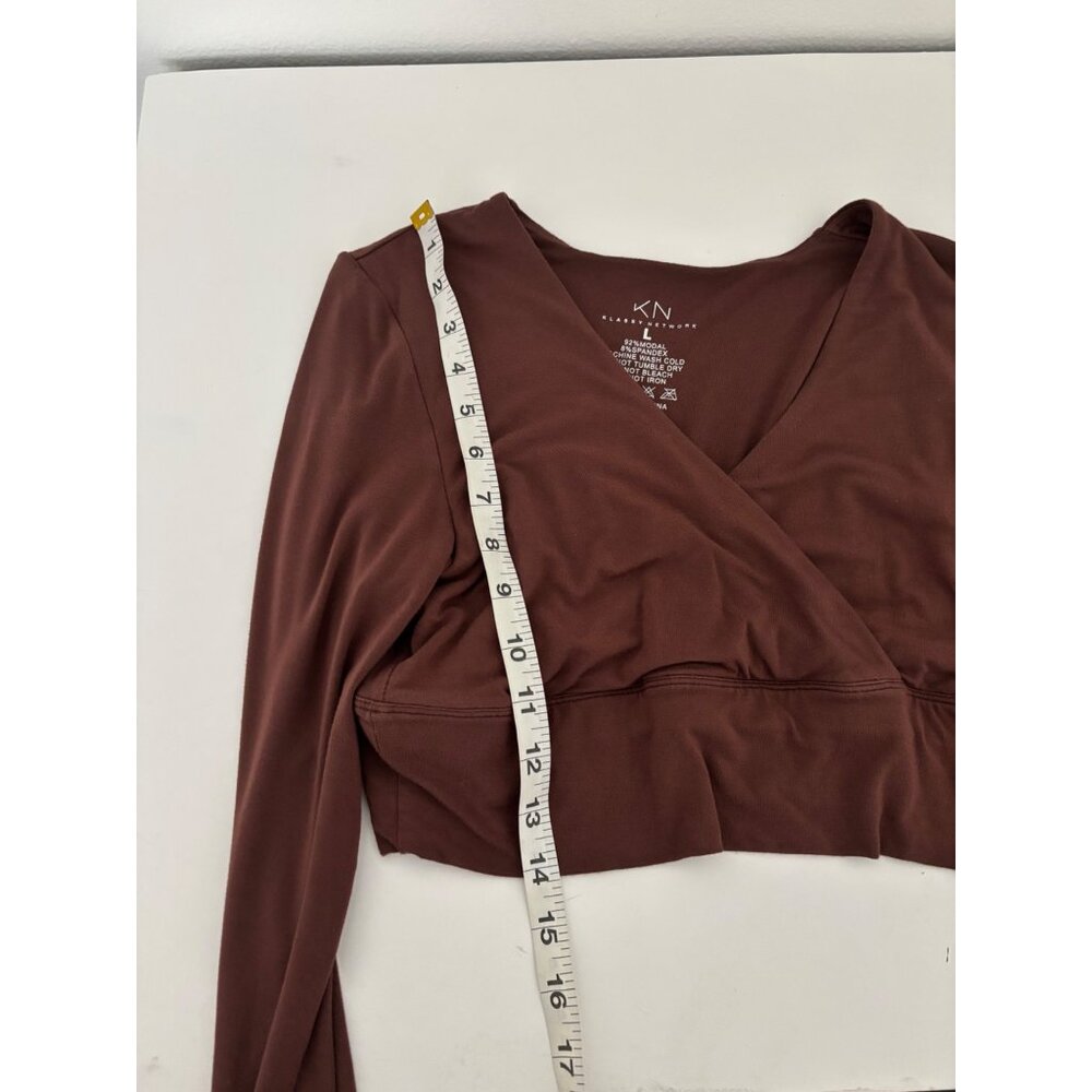 Klassy Network Top Large Deep V-Neck Cropped Wrap Y2K Dark Academia Street Style - Picture 6 of 13